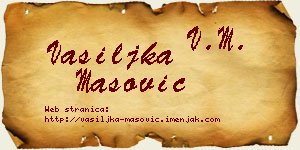 Vasiljka Mašović vizit kartica